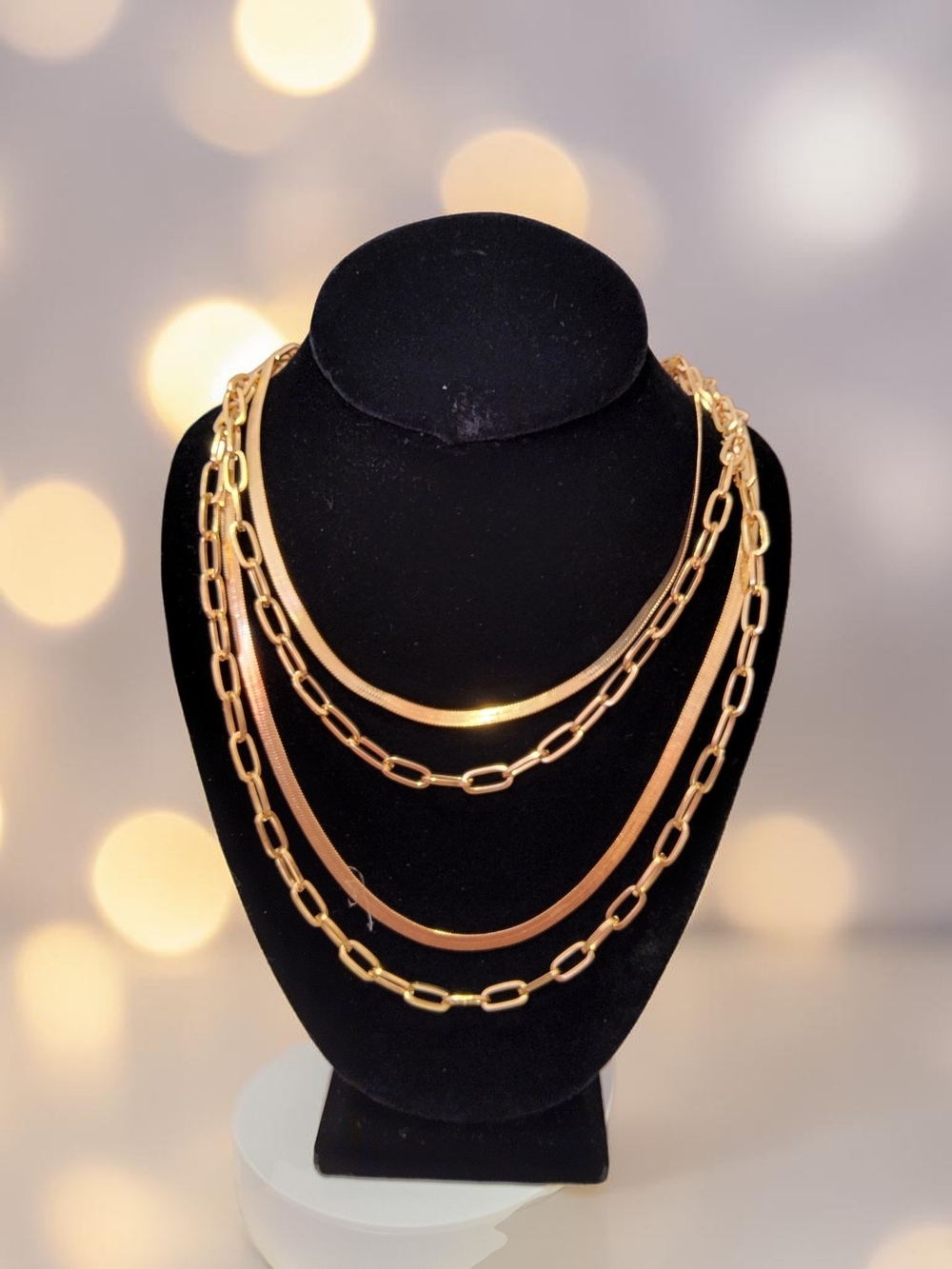 Ashley Cooper Layered Gold Necklace Set